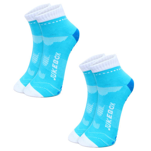WearJukebox Ankle Grip Socks Light Blue (Pack of 2)