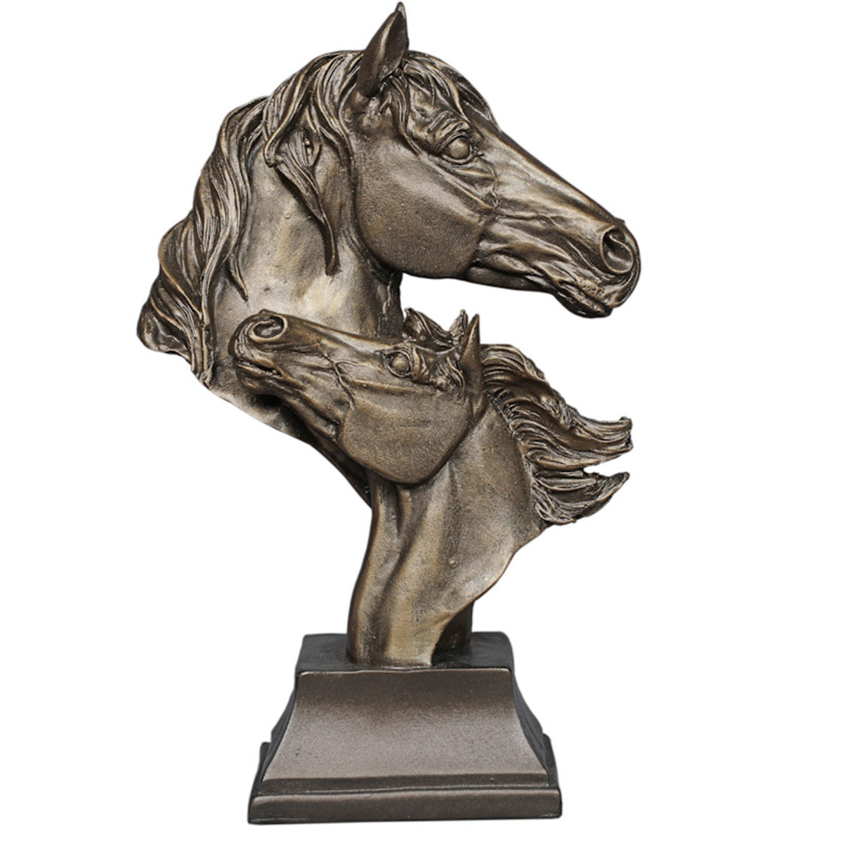 Tansha Quo Horse Head Decorative Showpiece 27 Cm (Polyresin, Brown
