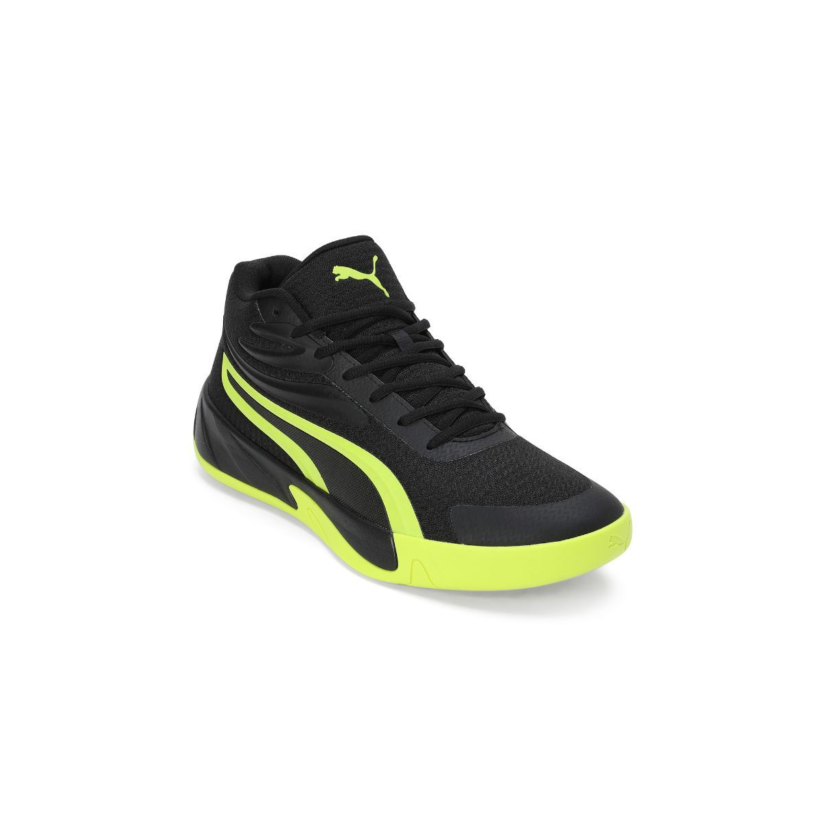 Puma Court Pro Unisex Black Green Basketball Shoes UK 8