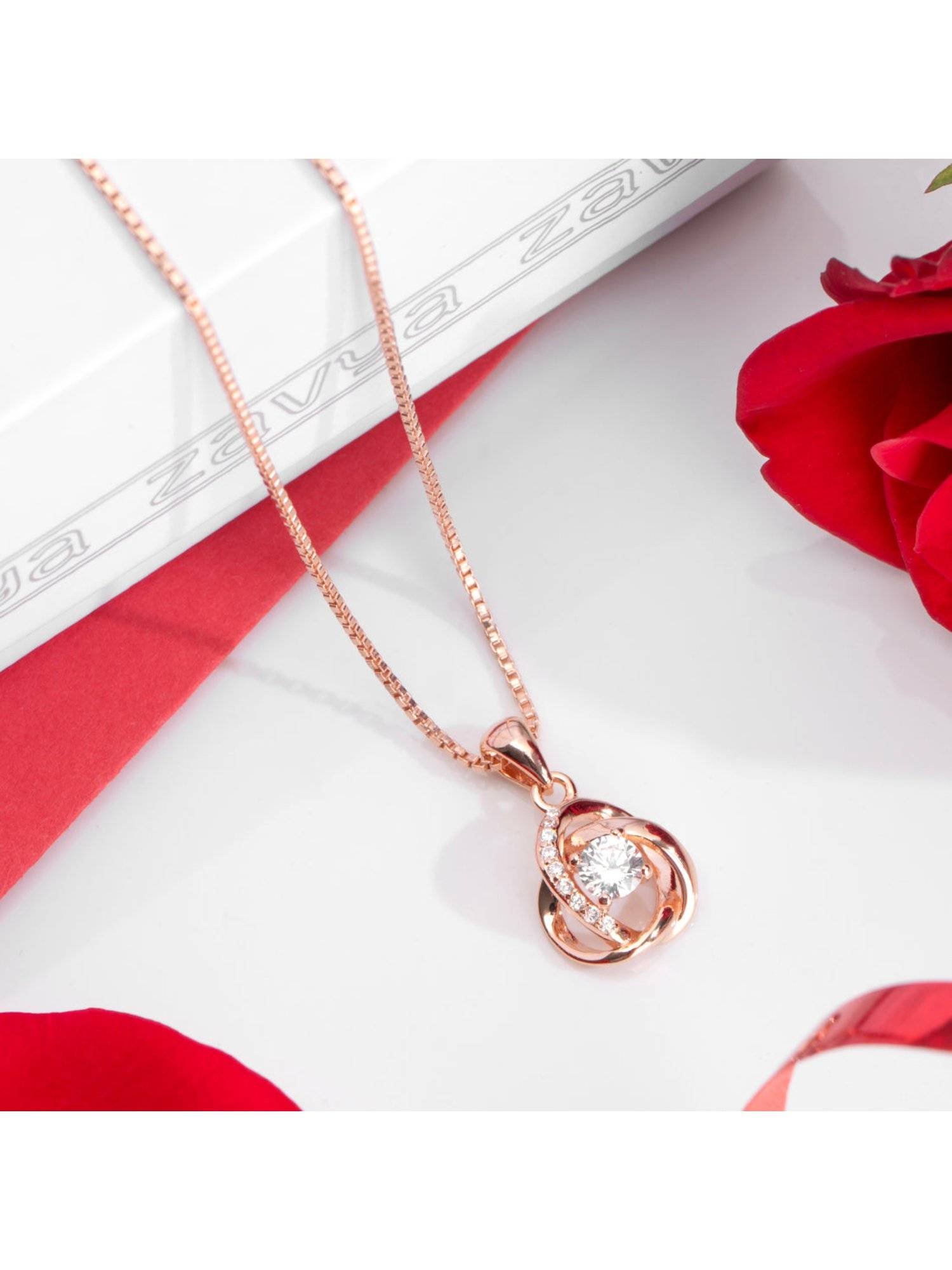 Zavya My Universe Rose Gold 925 Silver Necklace