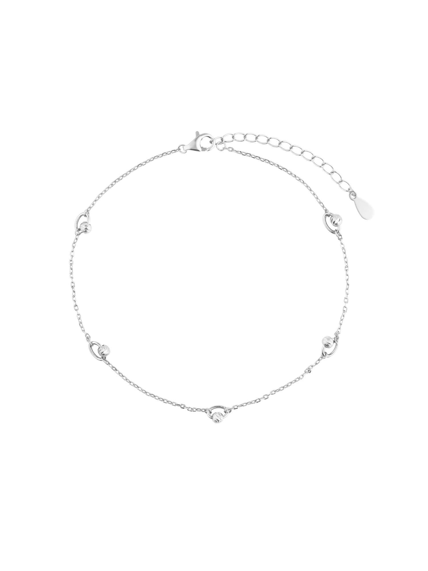 Nistra 925 Sterling Silver Nova Bead Minimal Anklet