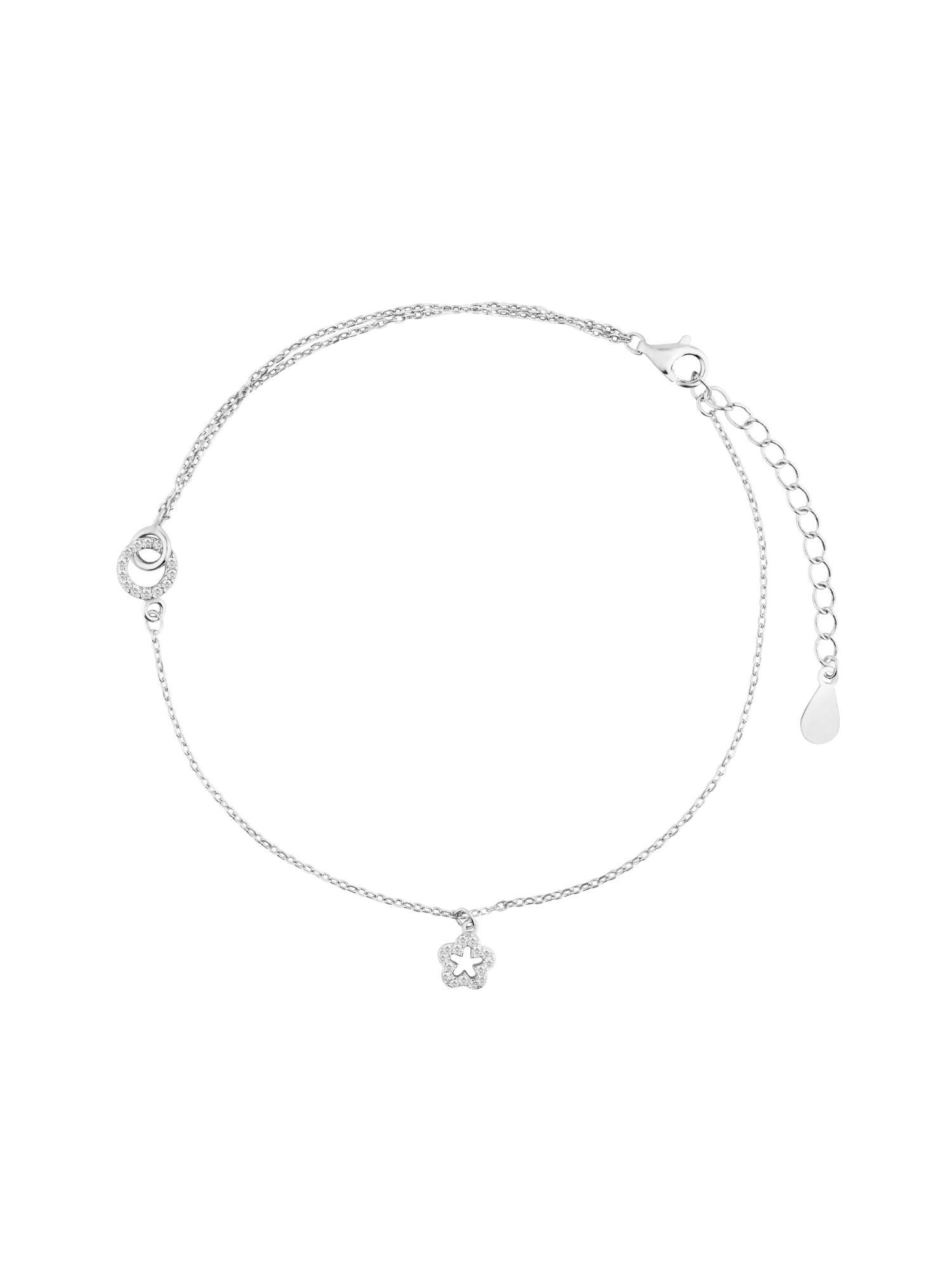 Nistra 925 Sterling Silver Twinkle Star Anklet