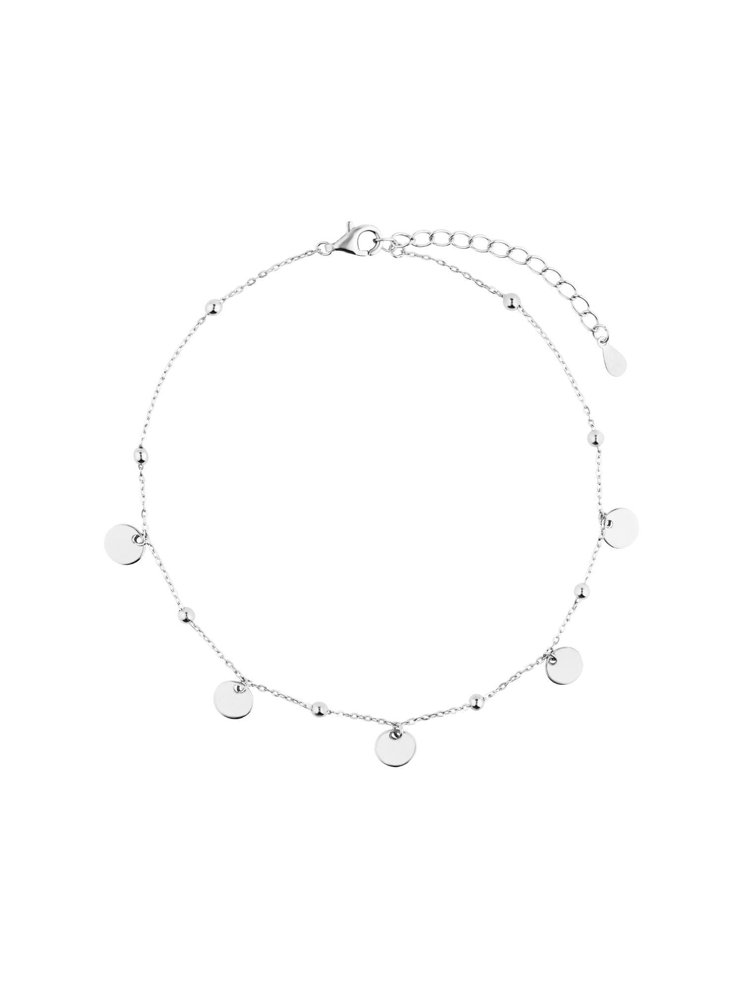 Nistra 925 Sterling Silver Dainty Disc Anklet