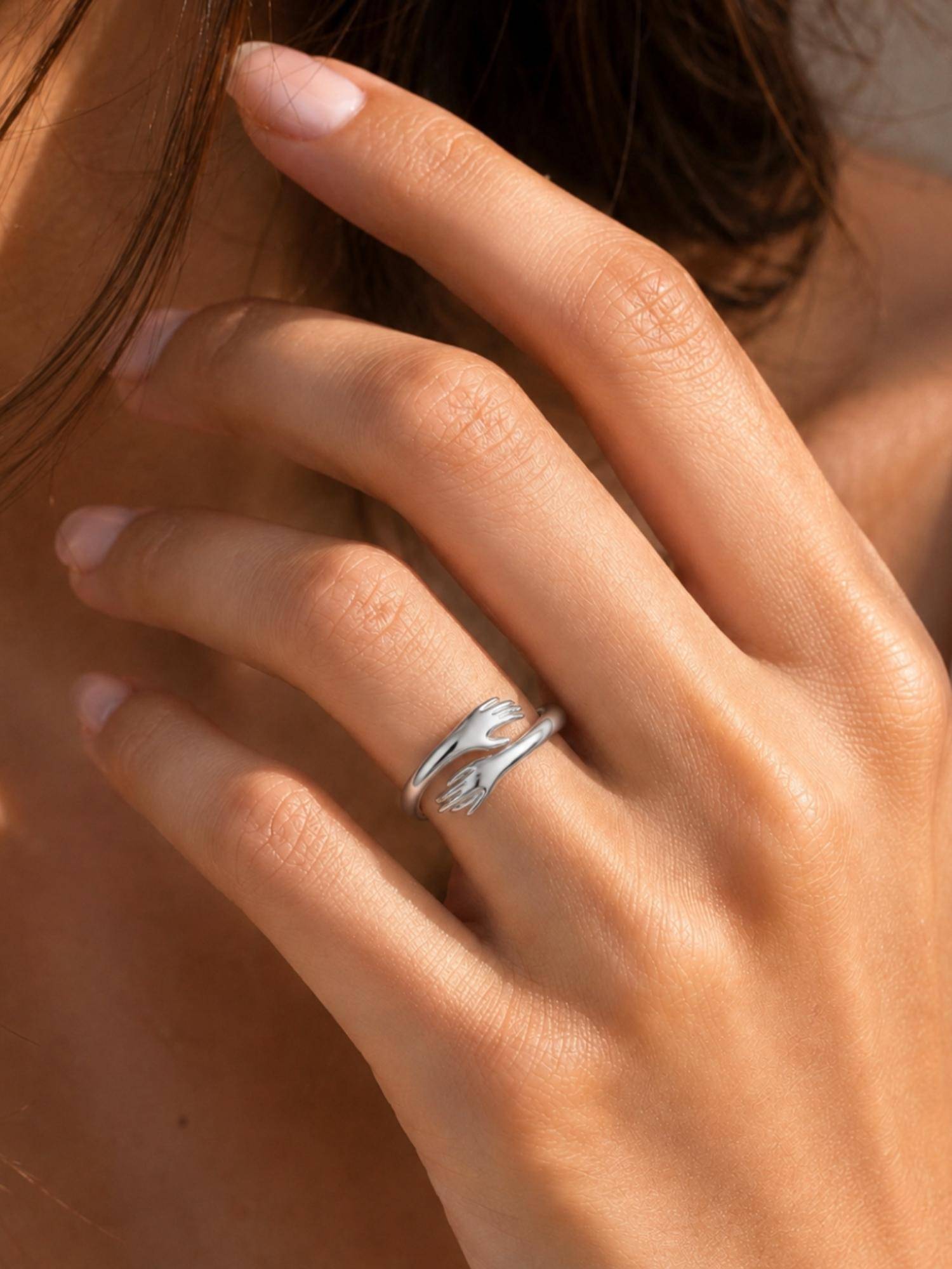 Axora Life 925 Sterling Silver Adjustable Hug Ring