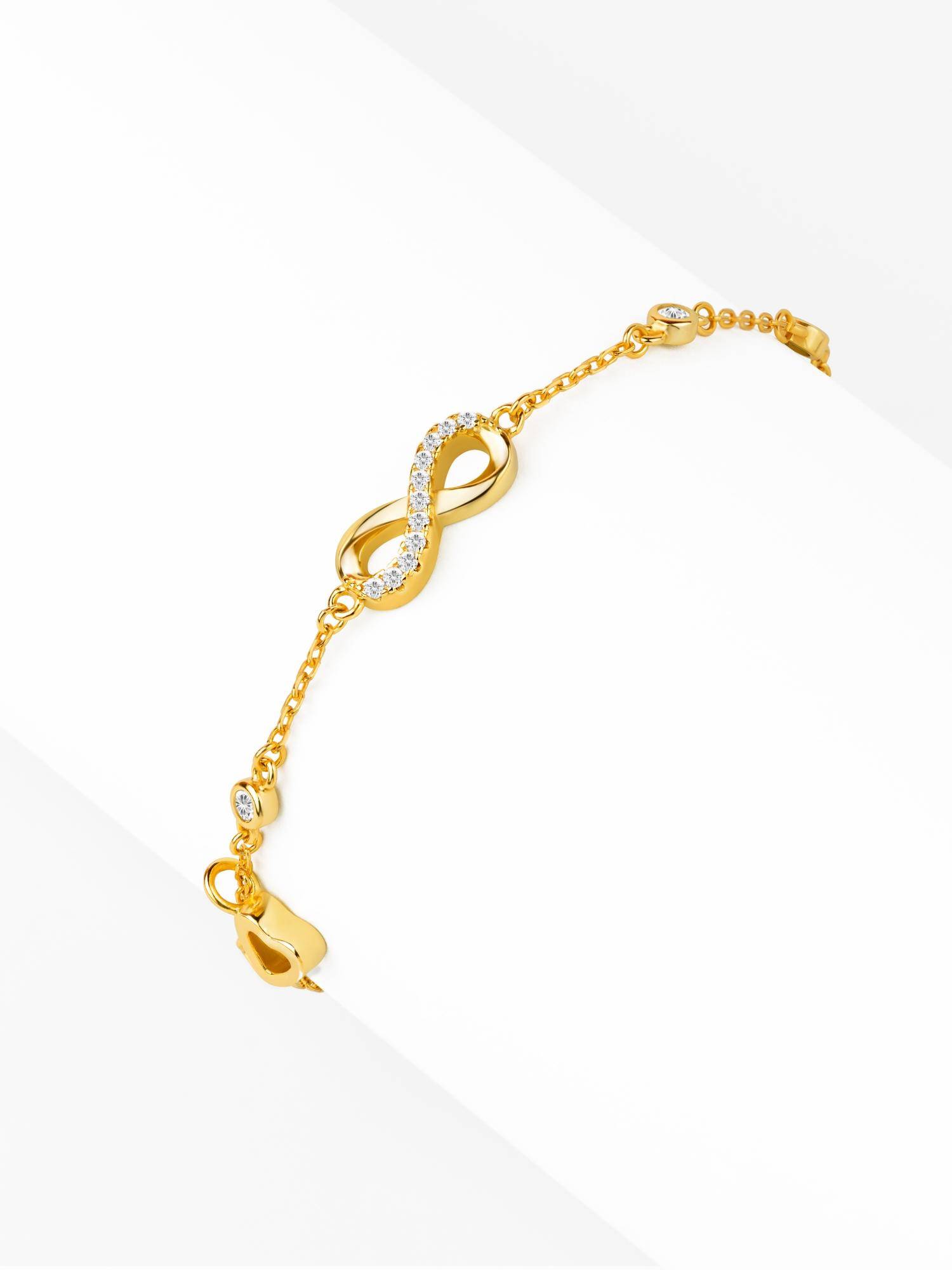 Nistra 925 Sterling Silver Eternal Love Infinity Bracelet