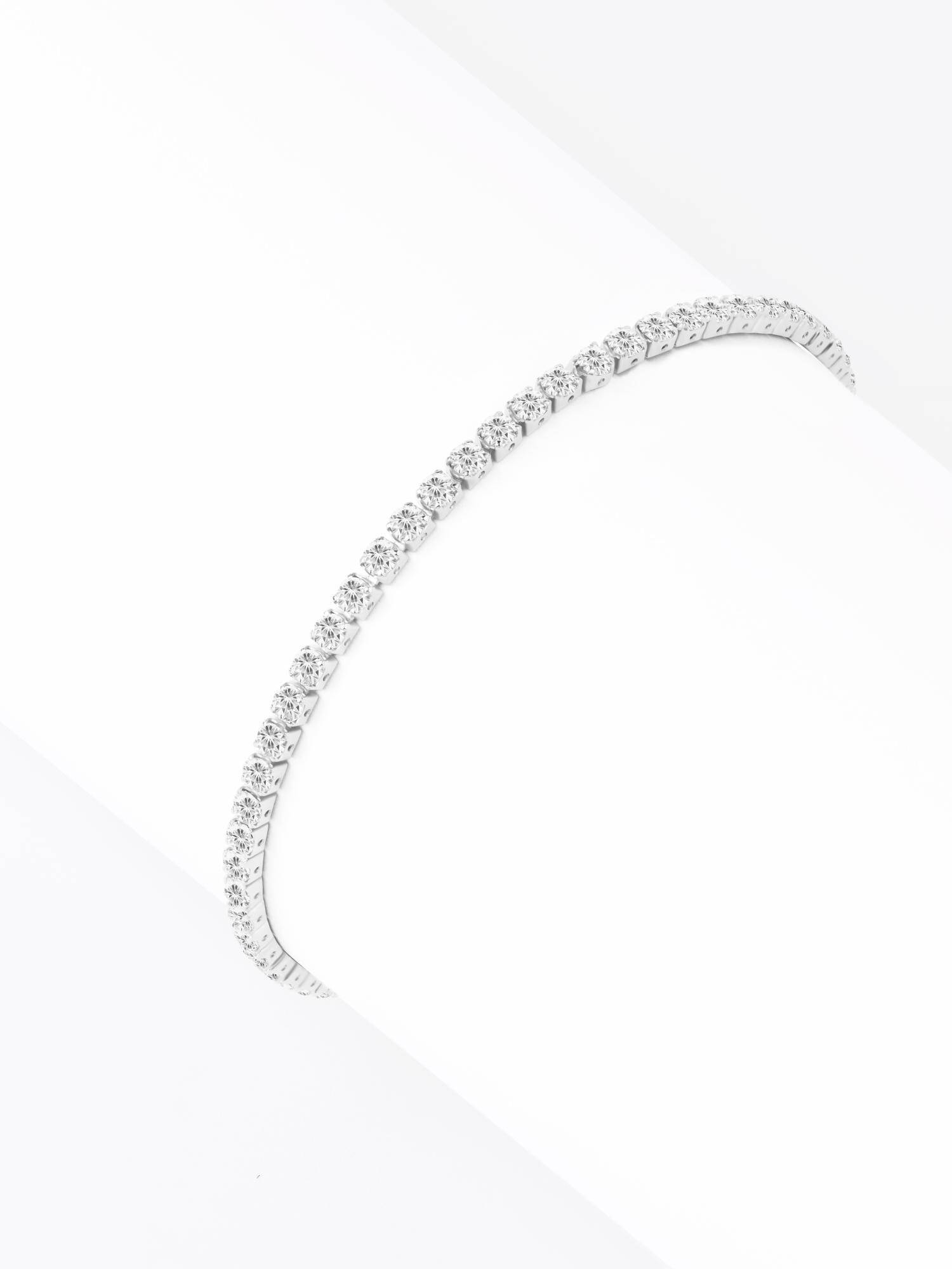 Nistra 925 Sterling Silver Fine Arc Tennis Bracelet