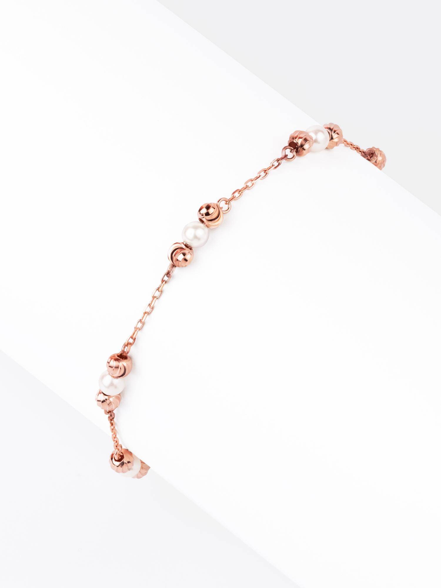 Nistra 925 Sterling Silver Soft Glow Pearls Bracelet
