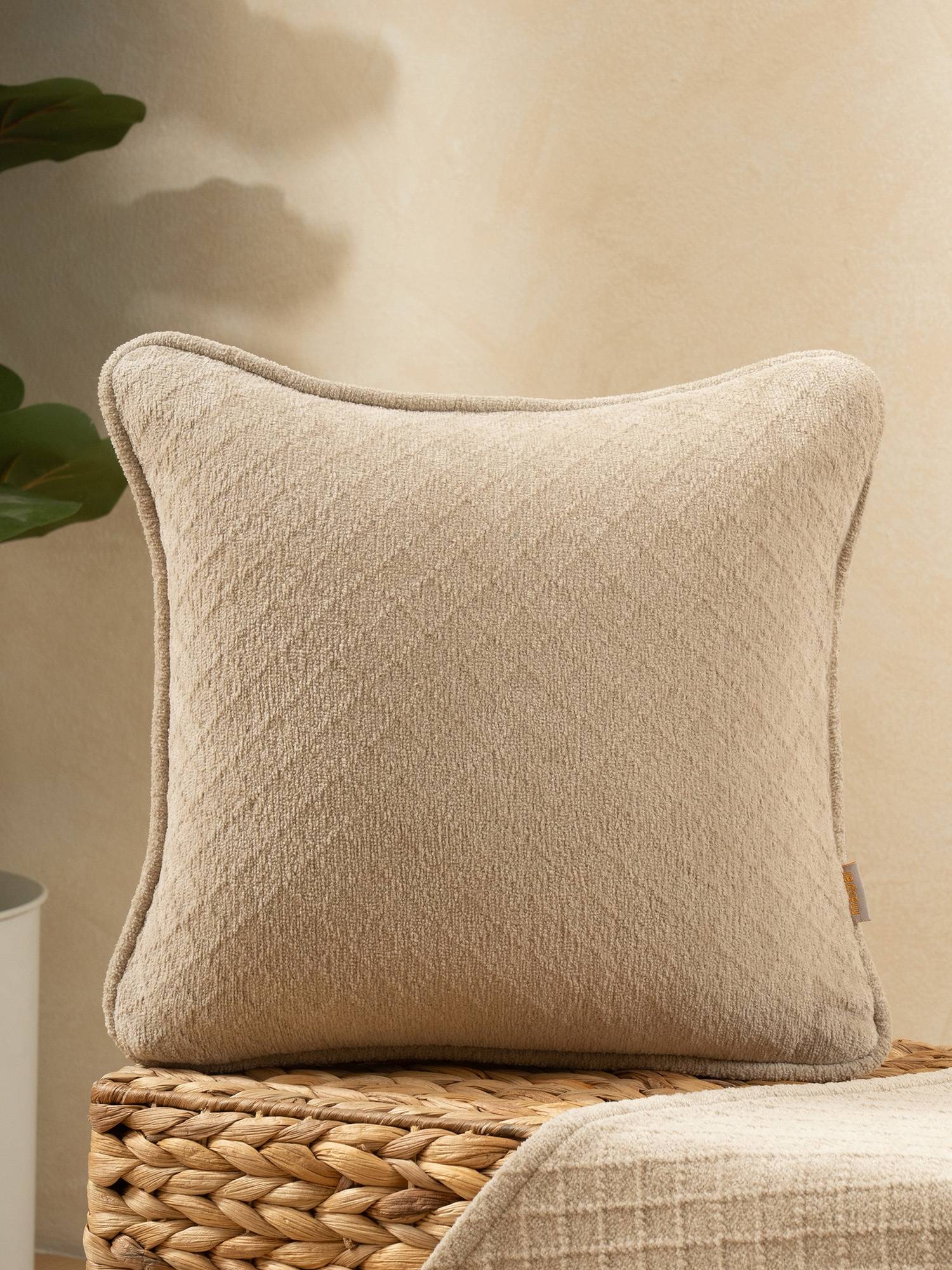 Maspar Solid Soft Cotton Square Small Cushion Cover For Sofa