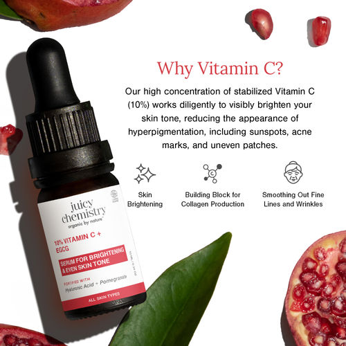Buy Juicy Chemistry 10% Vitamin C Egcg Face Serum Online - Technical View