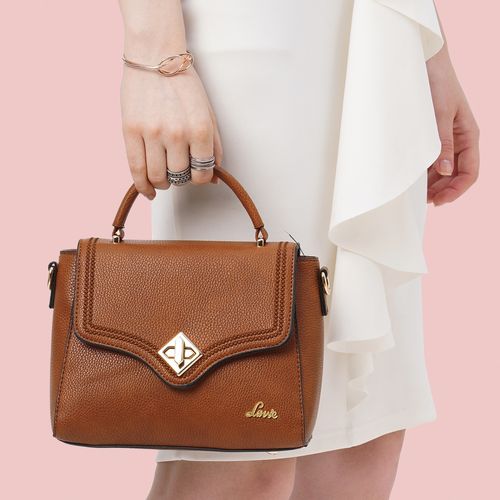 Buy LAVIE Women Brown Satchel Tan Online @ Best Price in India