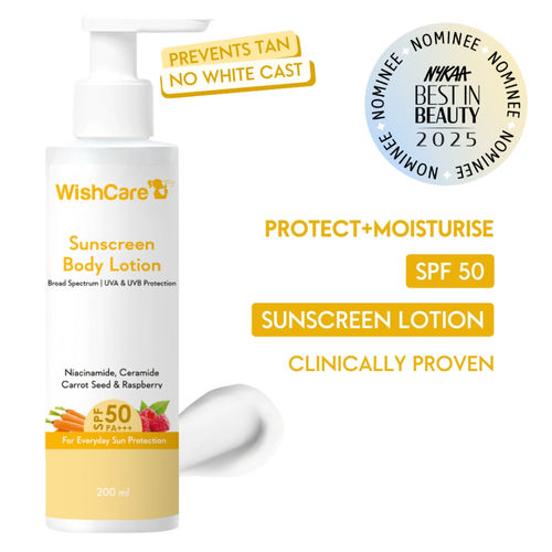 Wishcare Sunscreen Body Lotion SPF 50 Broad Spectrum PA+++ UVA & UVB Protection - Body Sunscreen