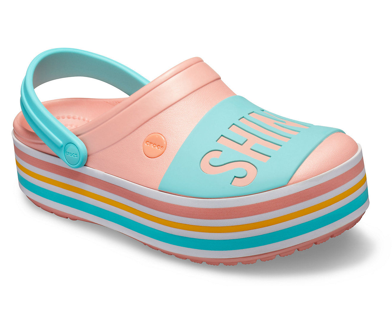 Peach discount colored crocs