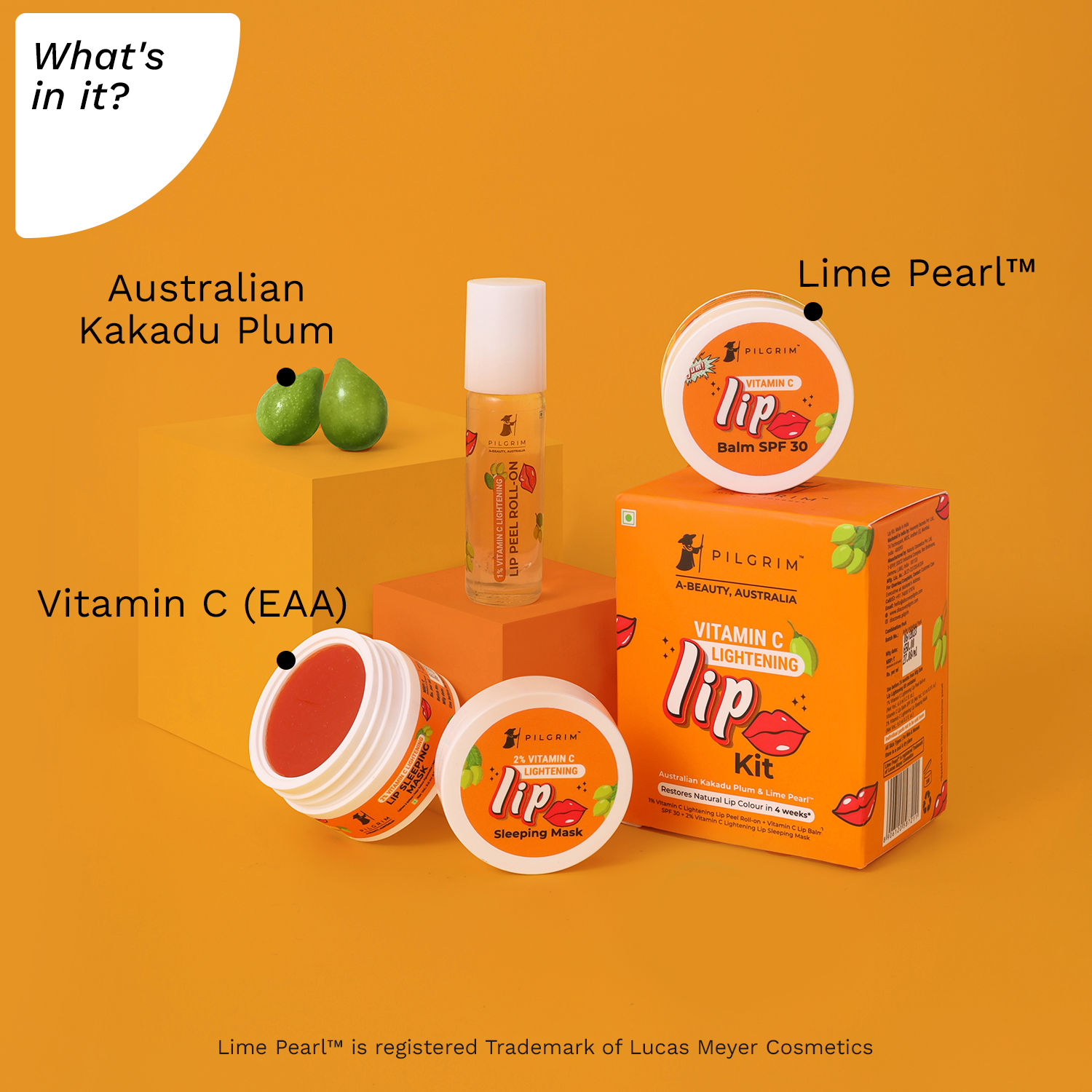 Buy Pilgrim Vitamin C Lip Lightening Kit With Australian Kakadu Plum