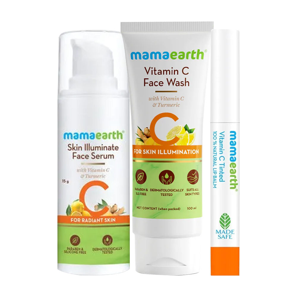 Mamaearth Vitamin C Face Wash + Face Serum + Lip Balm Buy Mamaearth