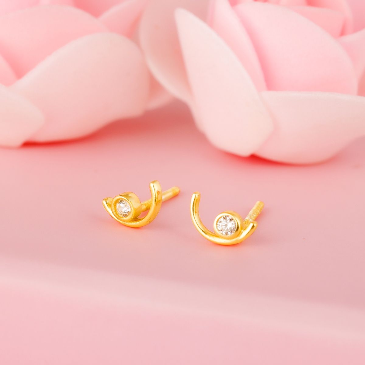 GIVA Sterling Silver Golden Glow Boat Earrings for Womens and Girls