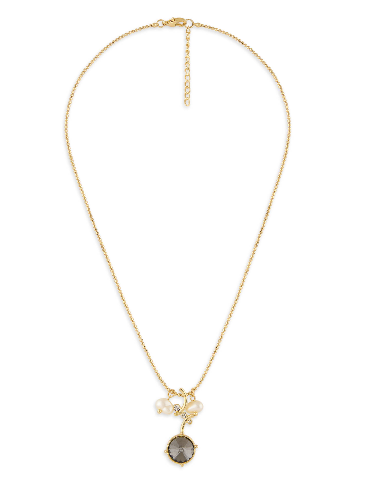 Buy Zaveri Pearls Black Stone and Beads Drop Contemporary Style