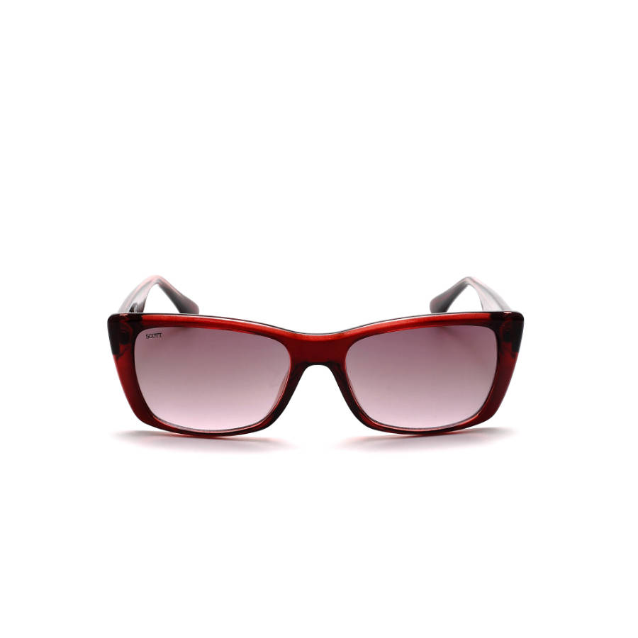 Scott Grey Lens Rectangular UV Protected Sunglass Full Rim Maroon Frame With Gradient