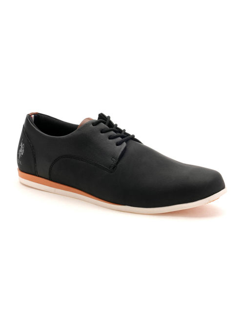 POLO Men Clest Black Work Casuals Lace Up Shoes