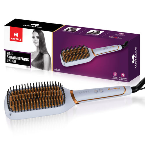 Havells HS6000 Keratin Infused Hair Straightening Brush Grey