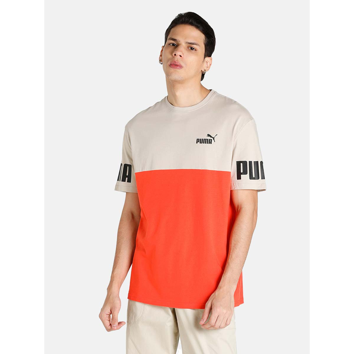 Buy Puma Power Colourblocked Men s T Shirt 4XL Online