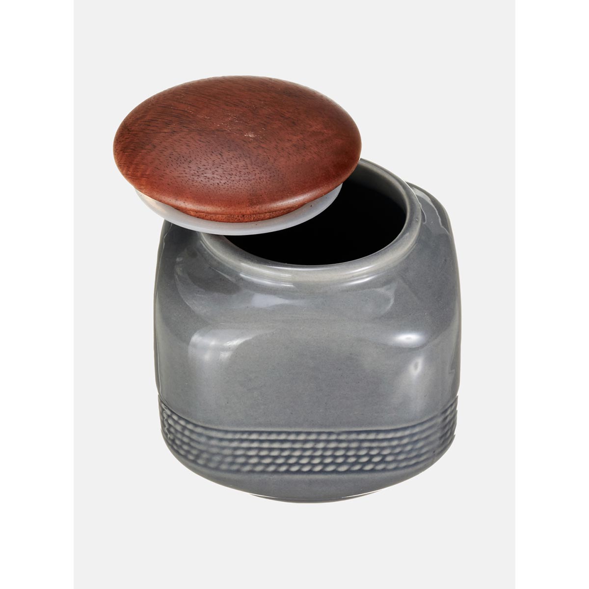 Buy Fabindia Swayam Ceramic Jar W/Lid Grey Online