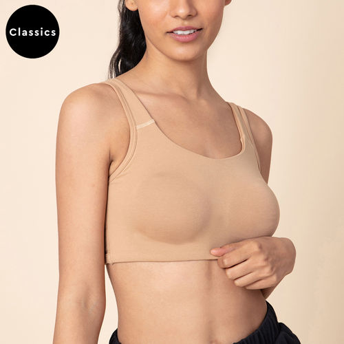 Buy Nykd by Nykaa Soft Cup Easy-Peasy Slip-On Bra With Full Coverage -  Brown NYB113 Online