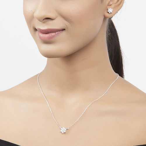 Buy CLARA Sterling Silver Rhodium Plated Star Pendant Earring