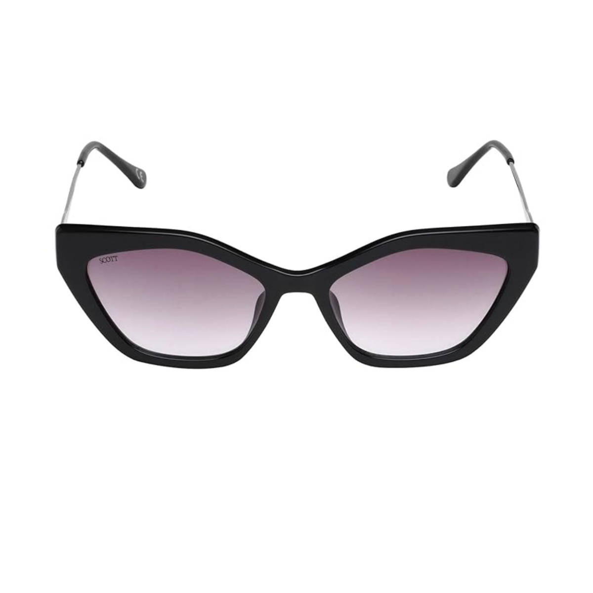 Scott Sunglasses Smoke Gradient Lens Cat Eye Sunglass Full Rim Black Frame (55)
