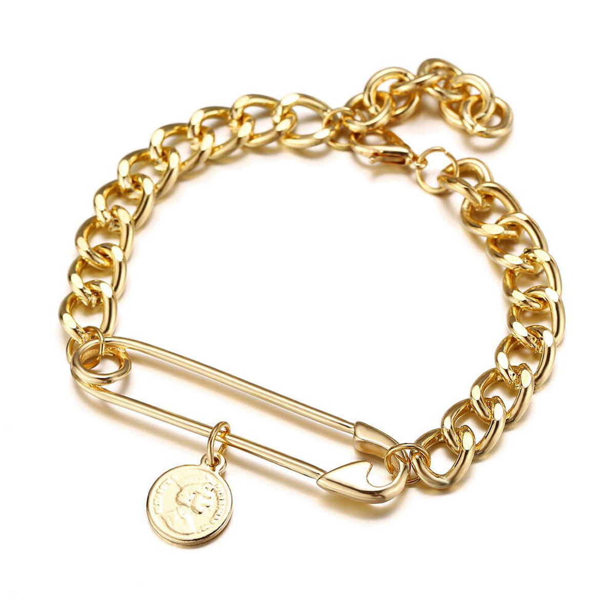Buy Memoir Gold plated Round link Rolo chain bracelet for Men at Amazonin