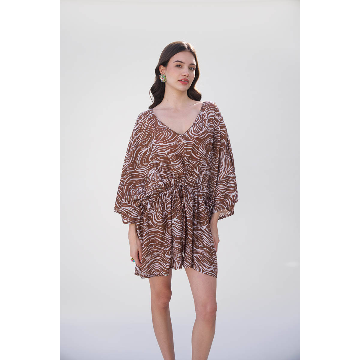 Buy Essgee Brown Printed Jaffna Kaftan Dress Online