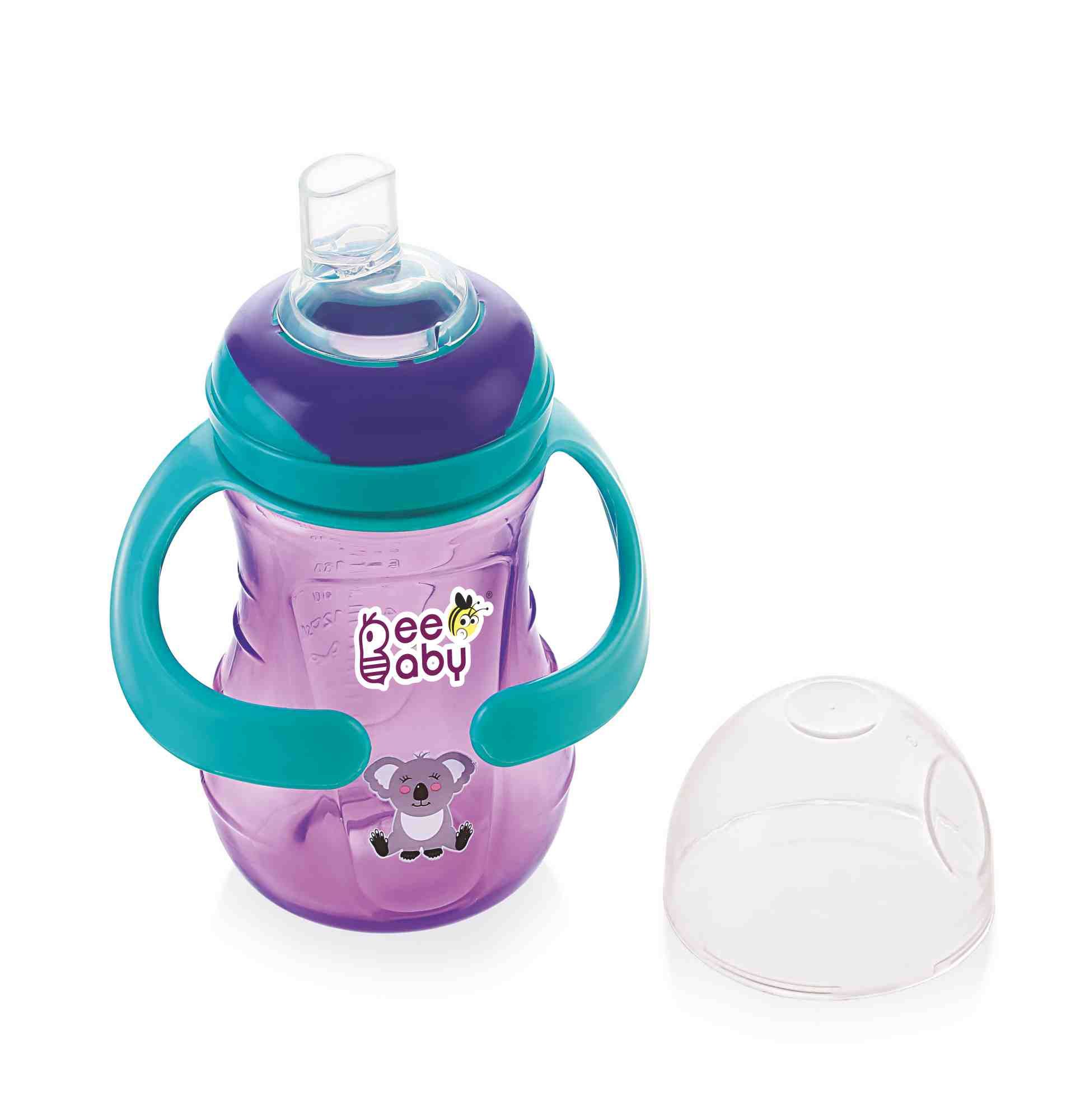 Beebaby Soft Silicone Spout Sippy, Sipper Cup With Handle 250 Ml, 9 Oz 9m+ (violet)
