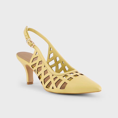 Buy MIXT by Nykaa Fashion Yellow Pointed Toe Cut Out Slingback