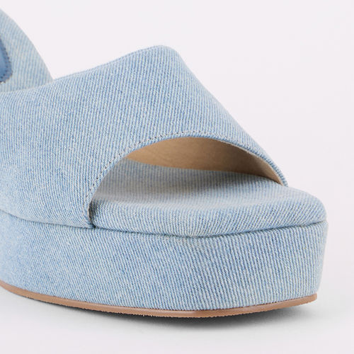 Buy MIXT by Nykaa Fashion Blue Denim Square Toe Slip On Wedges Online
