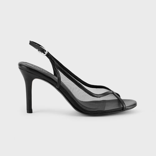 Buy IYKYK by Nykaa Fashion Black Sheer Peep Toe Buckled Slingback