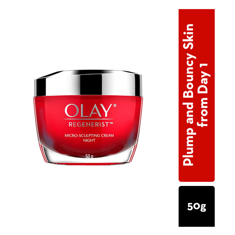 Olay Regenerist Micro Sculpting Night Cream For Plump & Bouncy Skin With Hyaluronic Acid