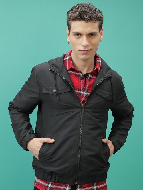 Buy HIGHLANDER Men Black Solid Bomber Jacket Online
