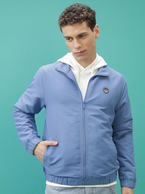 Buy HIGHLANDER Men Blue Solid Bomber Jacket Online
