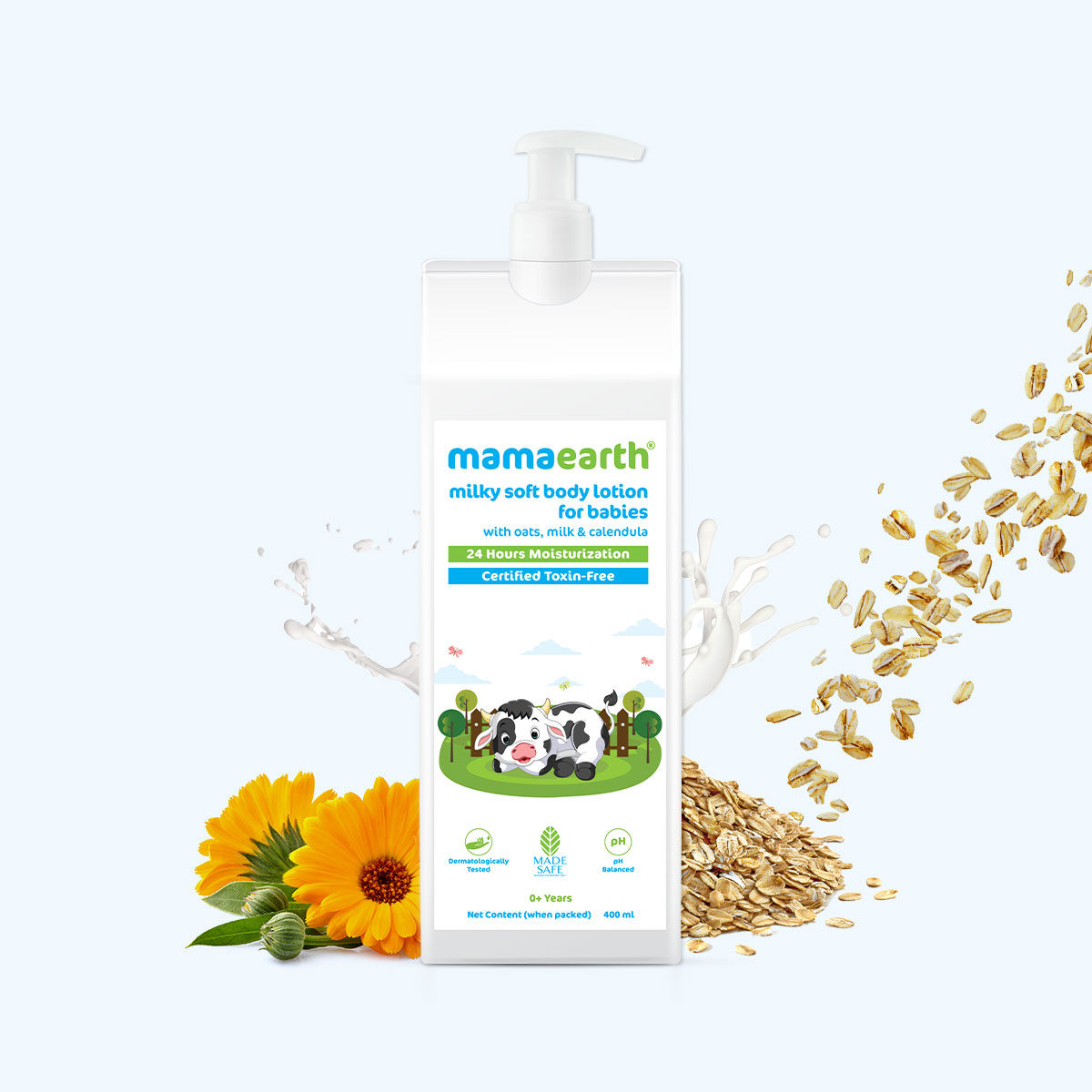 Mamaearth Milky Soft Body Lotion For Babies With Oats- Milk & Calendula