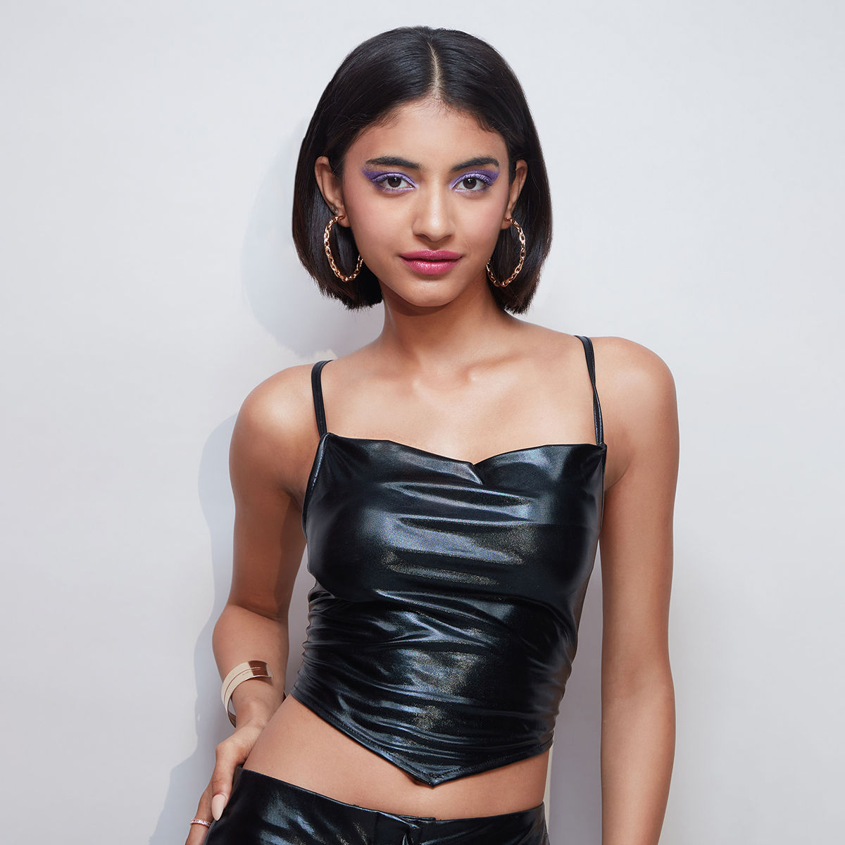 MIXT by Nykaa Fashion Black Square Neck Asymmetrical Crop Top: Buy MIXT ...