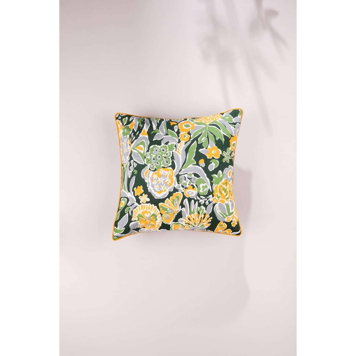 Freedom Tree Para Para Pure Cotton Green Cushion Cover - 16 X 16 Inches