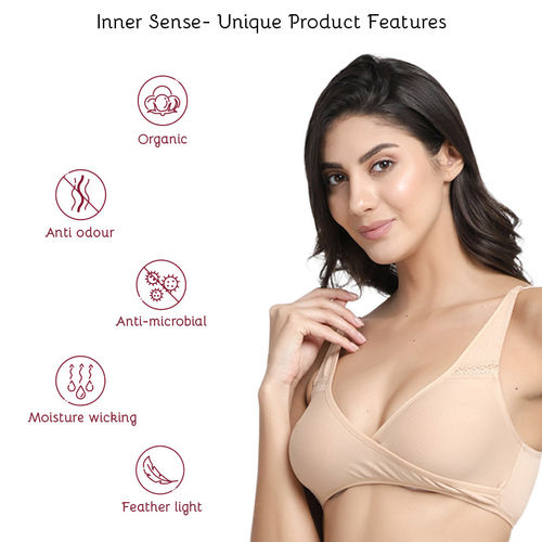 Buy Inner Sense Organic Antimicrobial Feeding Women's Nursing Bra - Nude  (38D) Online