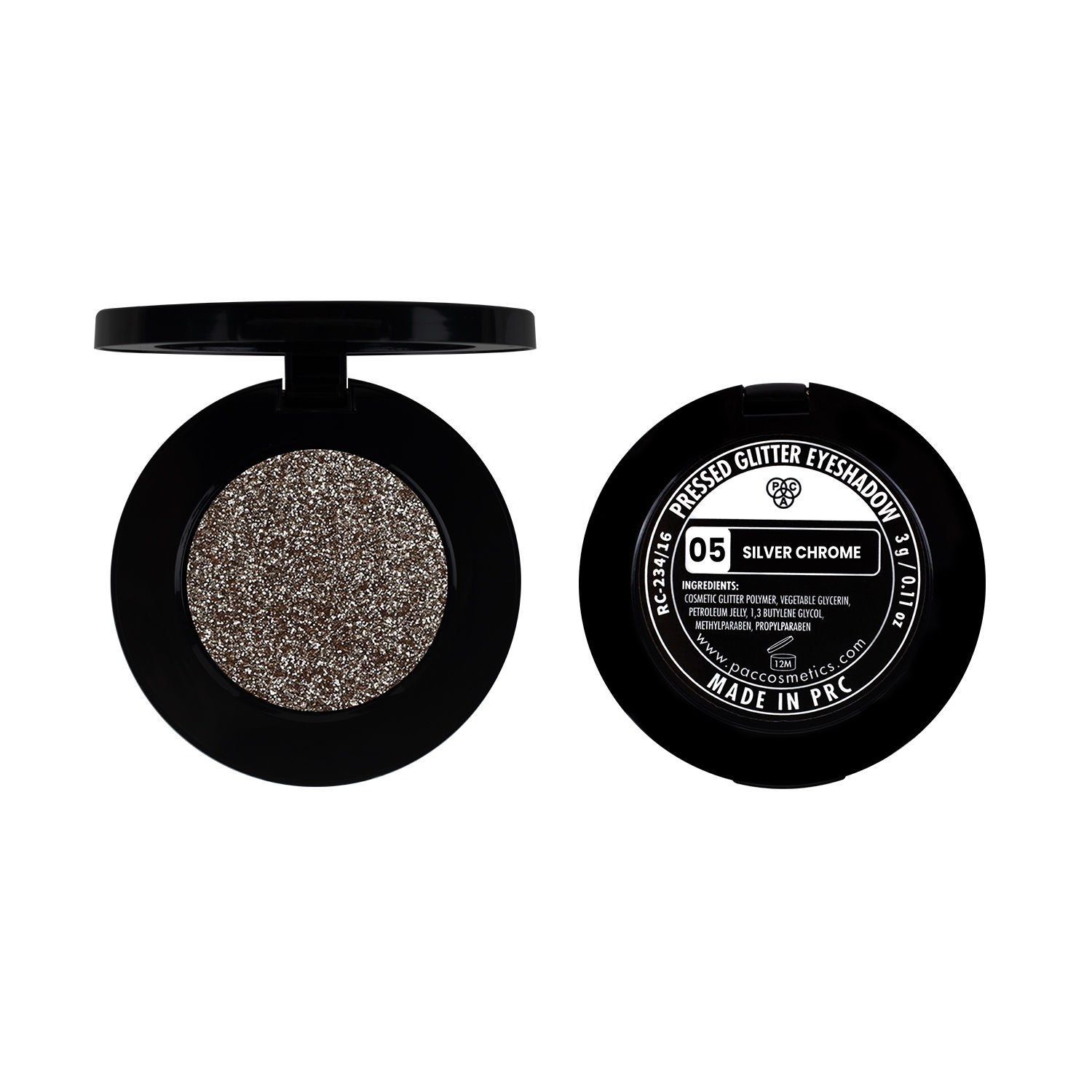 PAC Pressed Glitter Eyeshadow 05 Silver Chrome Buy PAC Pressed