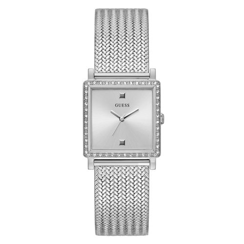 Buy Guess Women Silver Square Stainless Steel Dial Analog Watch