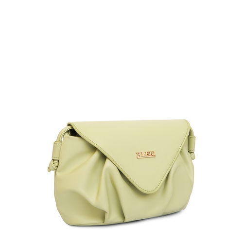 KLEIO Vegan Leather Pleated Crossbody Side Sling Bag For Women (Olive) At Nykaa, Best Beauty Products Online