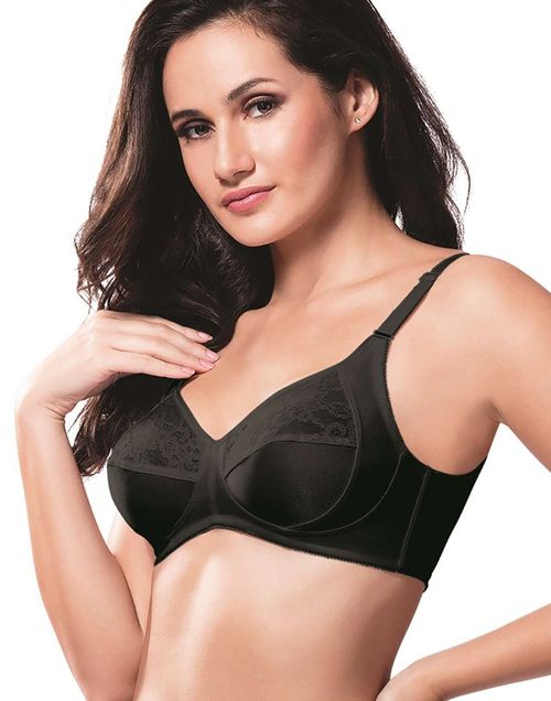 Buy AMANTE Black Womens Lace Non Padded Non Wired Full Coverage Bra