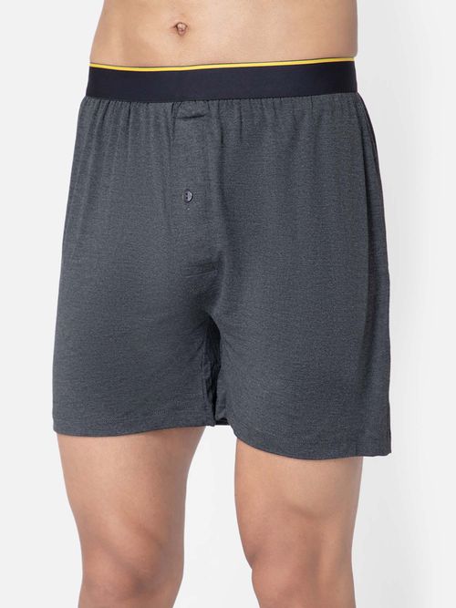 Bummer Grey Mens Solid Micro Modal Boxers Underwear Ultra Soft Breathable  (S)