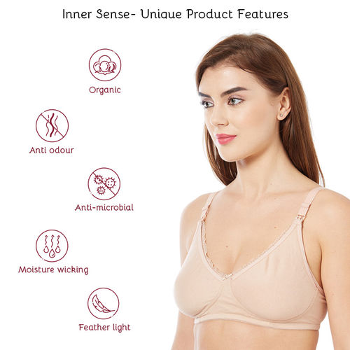 Buy Inner Sense Organic Cotton Antimicrobal Padded T-Shirt Bra -Pack Of 3  -Multi-Color Online