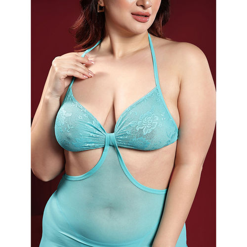 Buy BRACHY Women Plus Size Baby Doll Nightwear Sexy Nighty Lace Lingerie  (Set of 2) Online