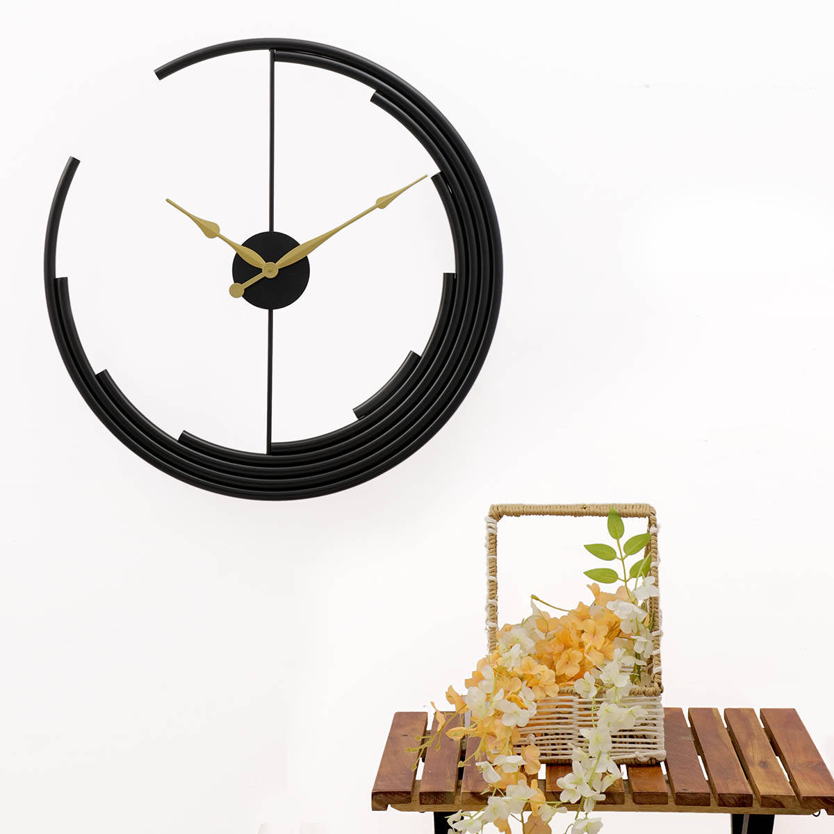 ARTYPILLAR Iron Metal Open Dial Moon Design Wall Clock
