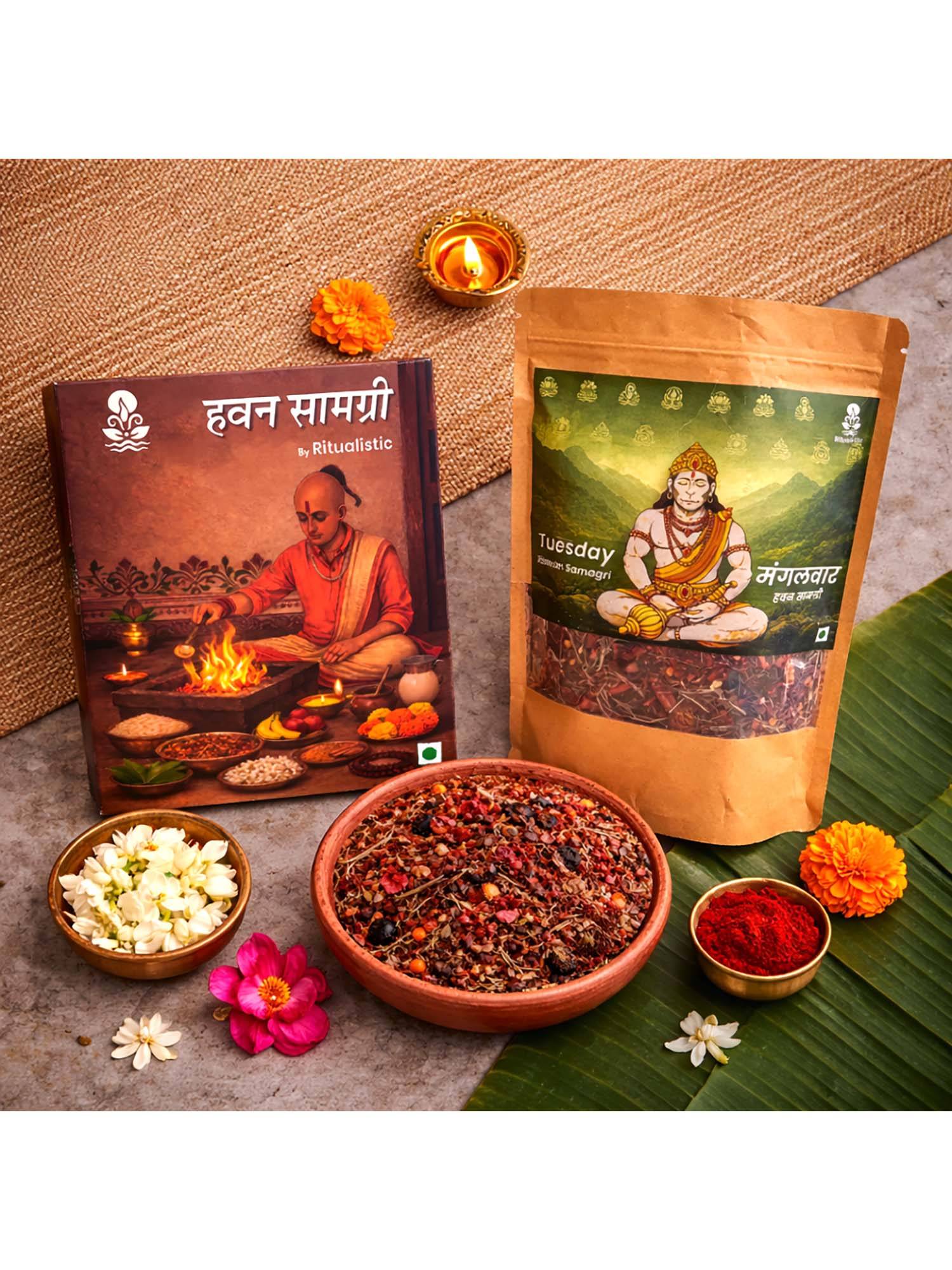 Ritualistic Brown Mangalwar Hanuman Ji Pavitra Hawan Samagri